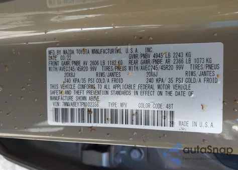 2023 Mazda Cx-50 2.5 Turbo Premium Plus z USA, uszkodzony, nr VIN 7MMVABEY7PN102356